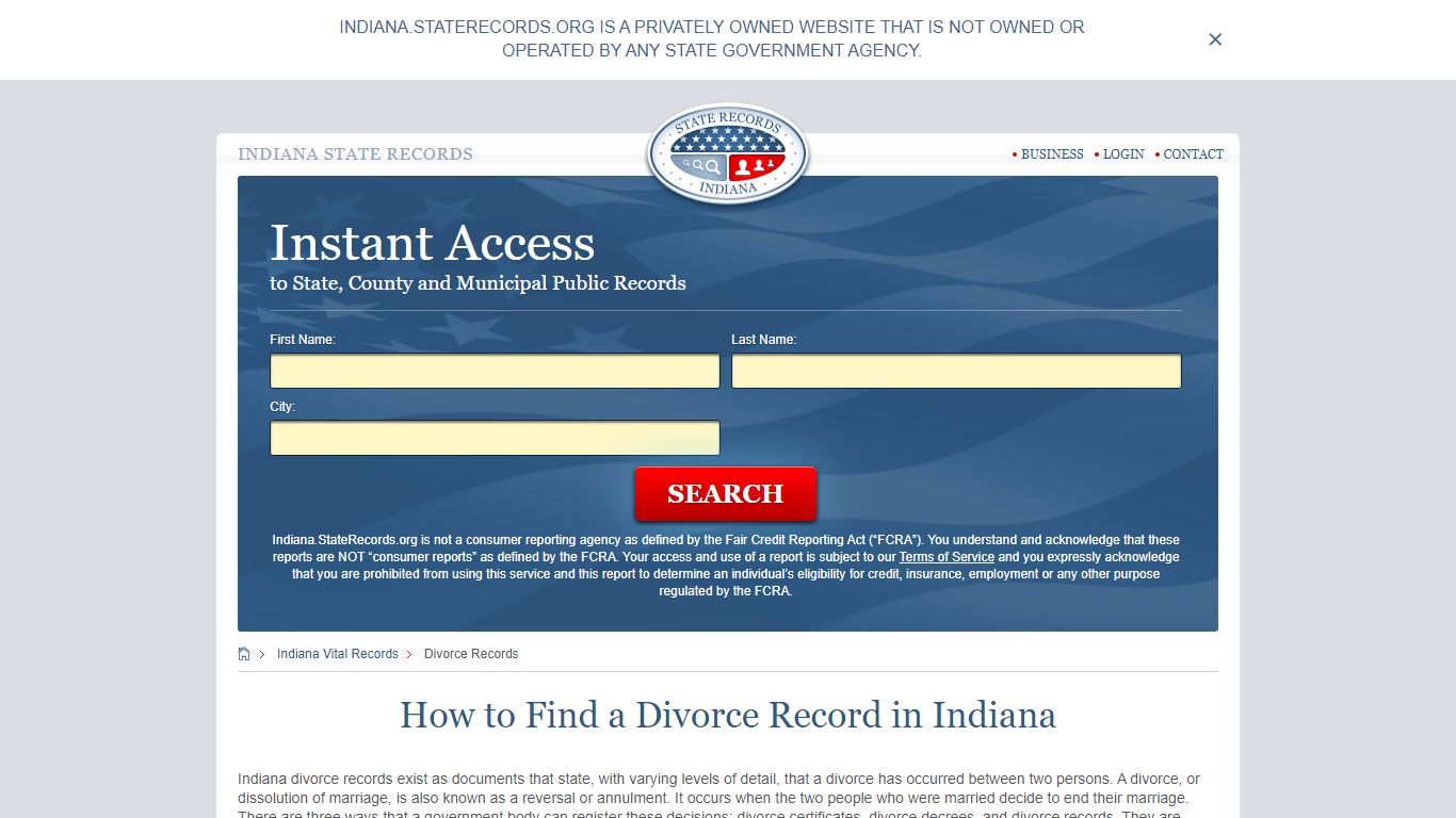 How to Find a Divorce Record in ... - Indiana State Records