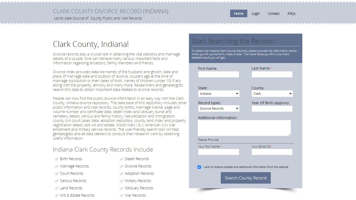 Clark County, Divorce Records & Spouse Information